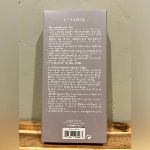 SEPHORA ROSE QUARTZ FACIAL ROLLER. BRAND NEW IN BOX. YOUNGER LOOKING SKIN! - Picture 4 of 12